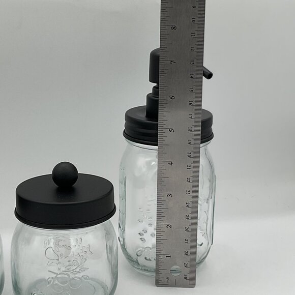 mason jar bathroom accessories  with a sheet of labels for organization - Picture 5 of 5